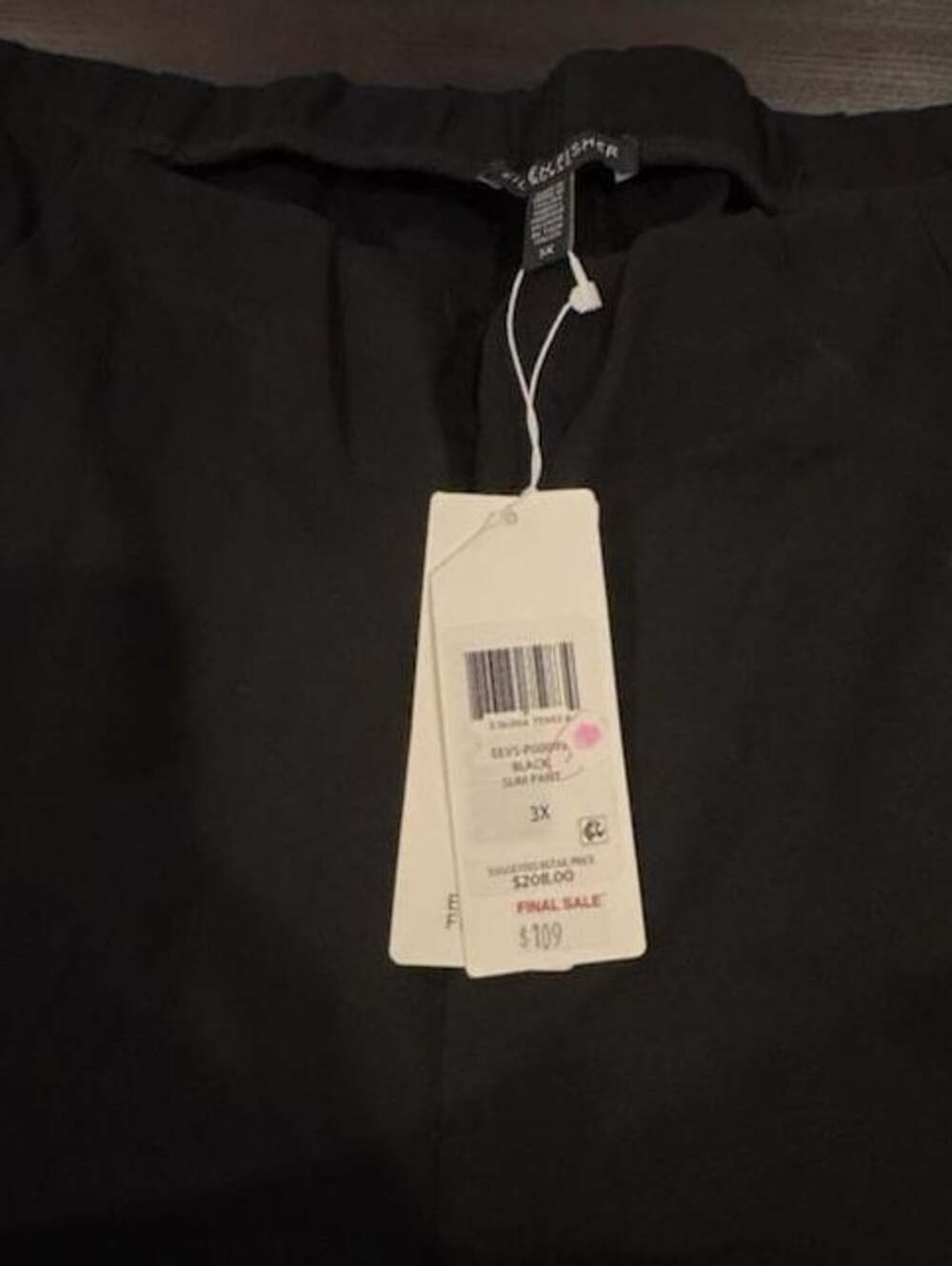 Eileen Fisher Black Slim Pants Size 3X New with Tags stretchy stretch slimming